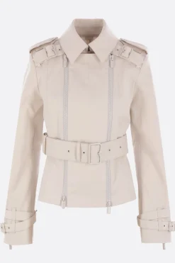 giacca trench in cotone con cintura