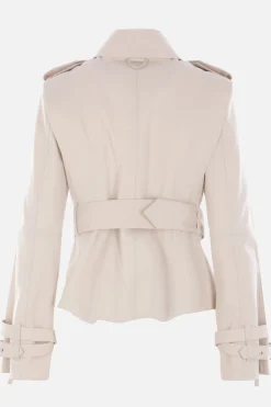 giacca trench in cotone con cintura