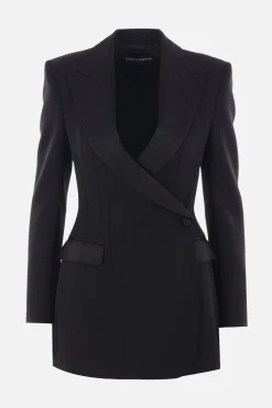 giacca tuxedo doppiopetto in gabardine