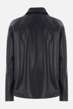 giacca-camicia in pelle