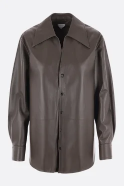 giacca-camicia oversize in nappa