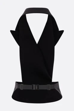 gilet in gabardine e raso