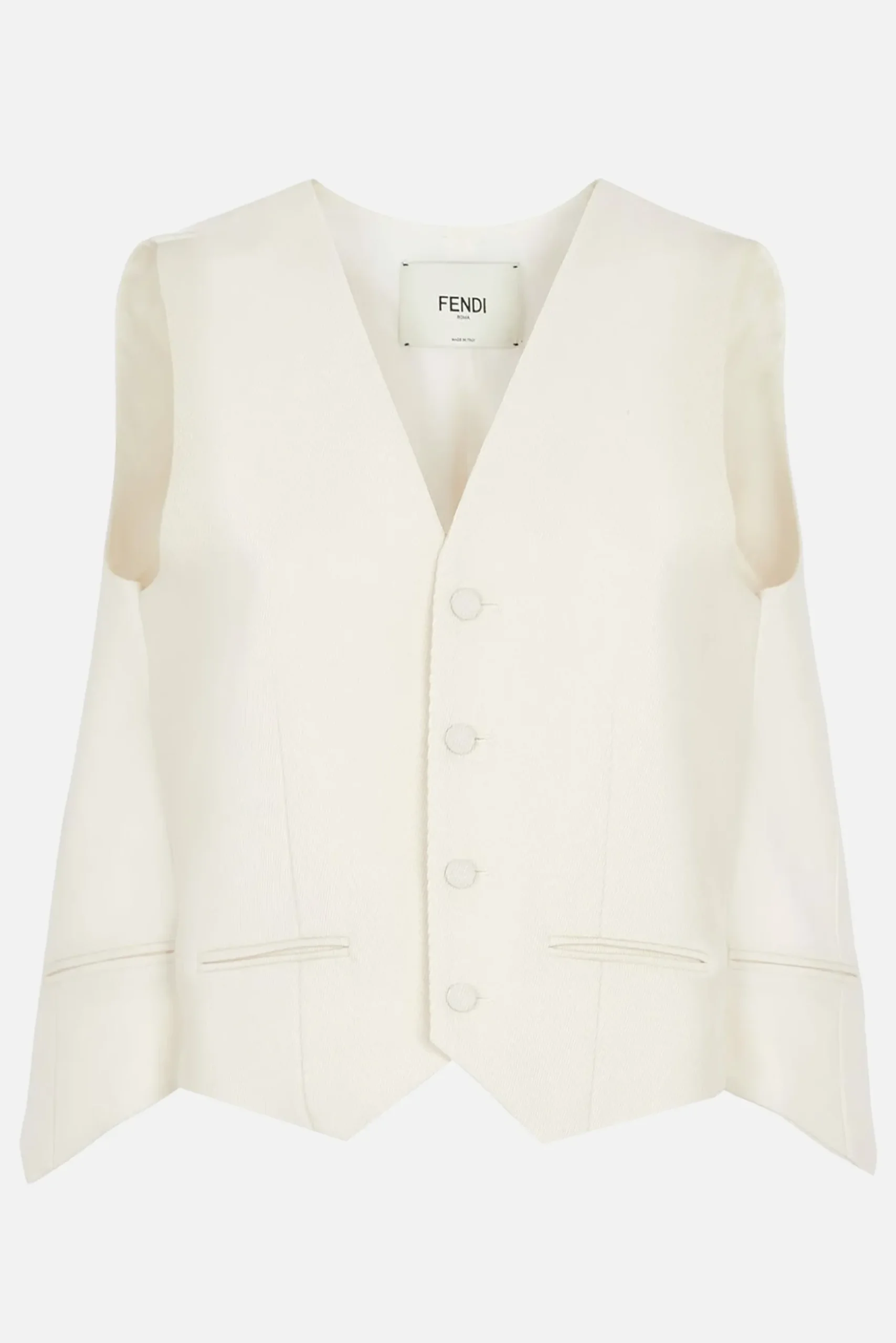 gilet in lana e cupro con pannelli