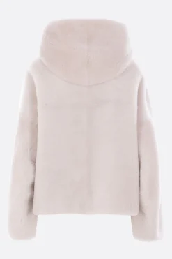 giubbotto con cappuccio in shearling