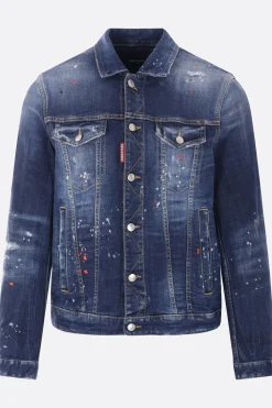 giubbotto Dan Jean in denim distressed