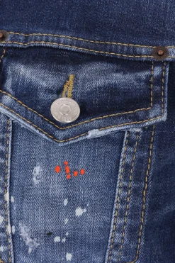giubbotto Dan Jean in denim distressed