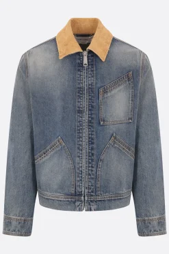 giubbotto full-zip in denim