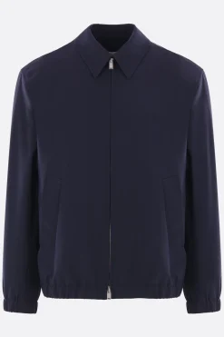 giubbotto full-zip in lana e cotone