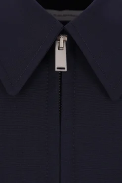 giubbotto full-zip in lana e cotone