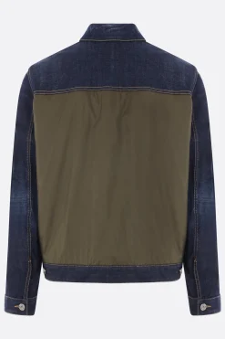 giubbotto imbottito in denim e nylon