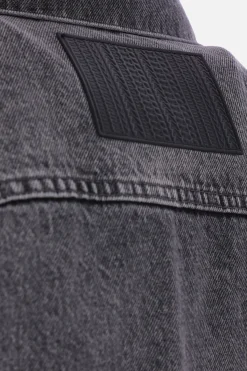 giubbotto in denim con cristalli