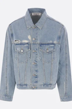 giubbotto in denim distressed
