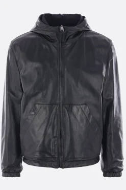 giubbotto reversibile in pelle e nylon