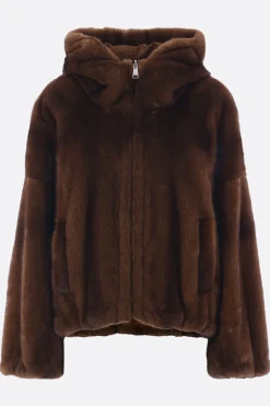 giubbotto reversibile in pelliccia e nylon