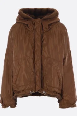 giubbotto reversibile in pelliccia e nylon