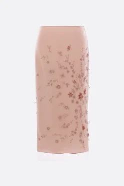 gonna midi in tulle ricamato