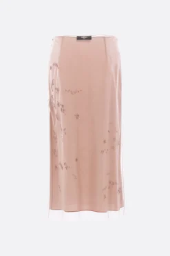 gonna midi in tulle ricamato