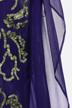 gonna midi Sima in chiffon con paillettes
