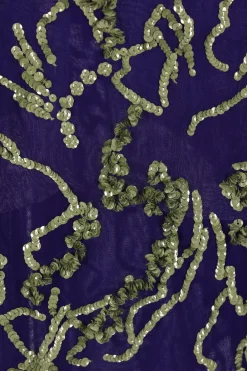 gonna midi Sima in chiffon con paillettes