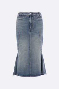 gonna svasata in denim délavé