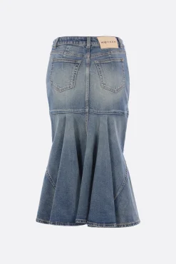 gonna svasata in denim délavé