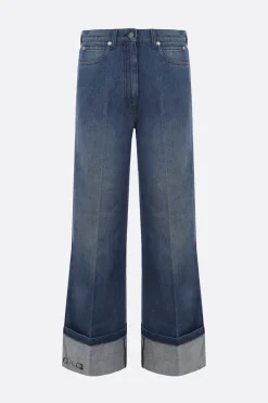 jeans a gamba ampia in denim