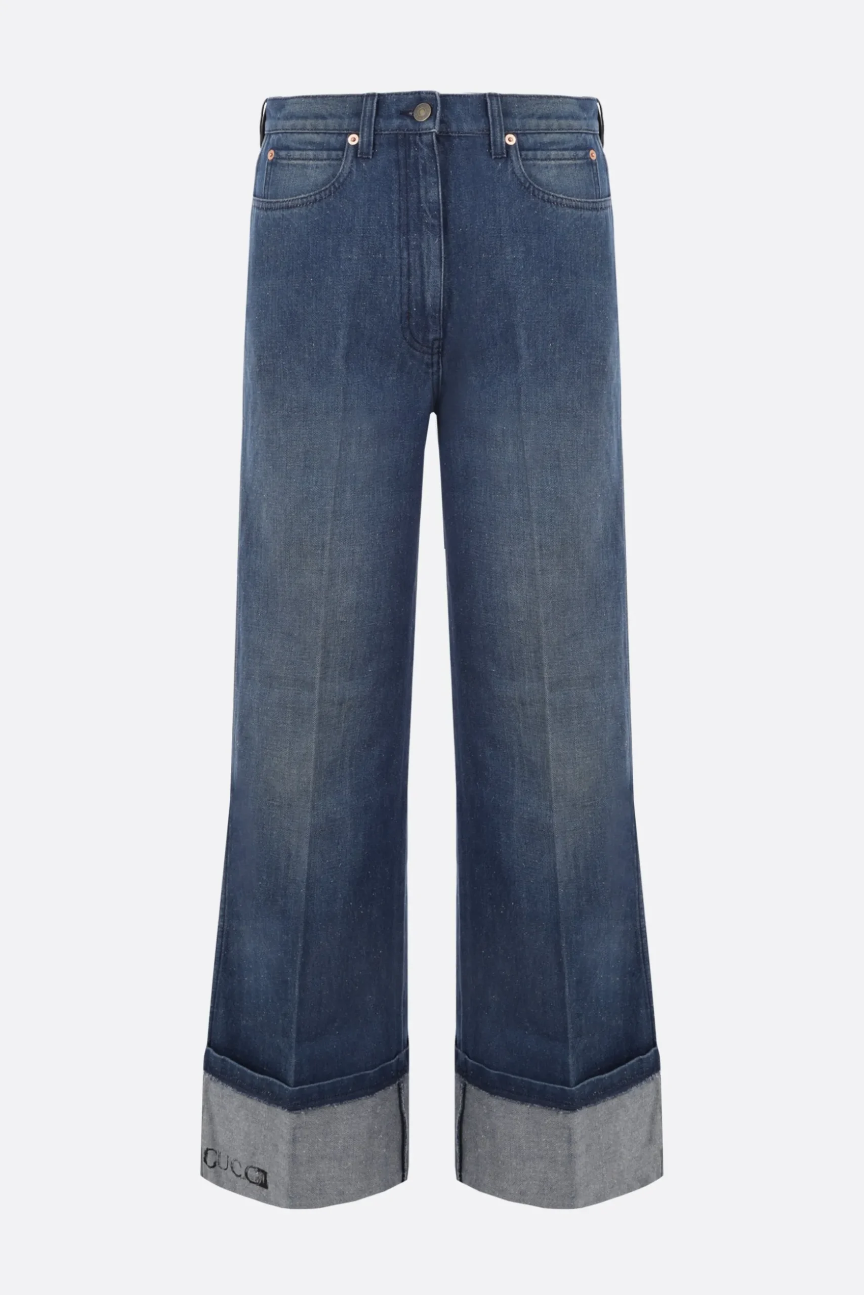 jeans a gamba ampia in denim
