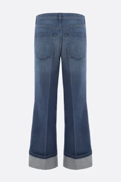 jeans a gamba ampia in denim
