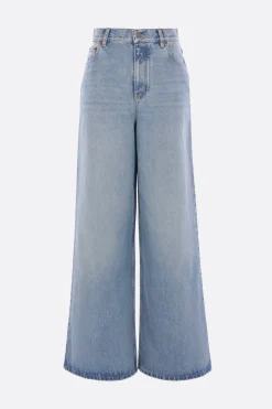jeans a gamba ampia in denim