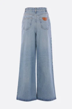 jeans a gamba ampia in denim