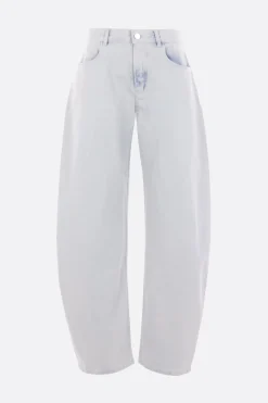 jeans a gamba curva in denim