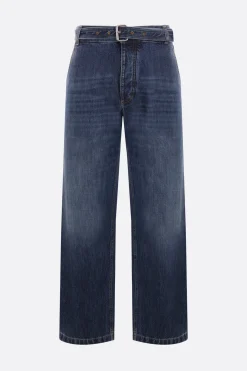 jeans a gamba larga in denim