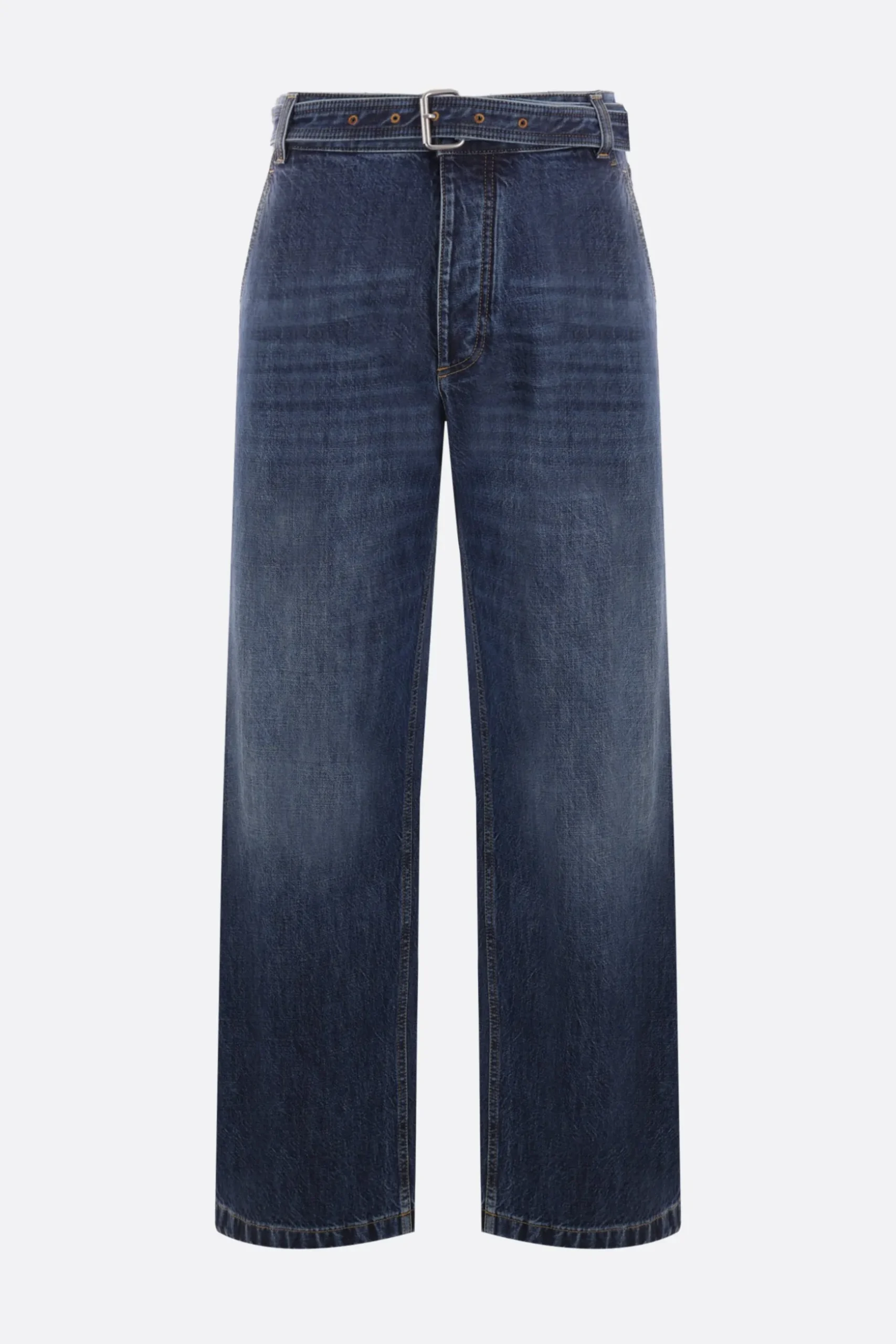 jeans a gamba larga in denim