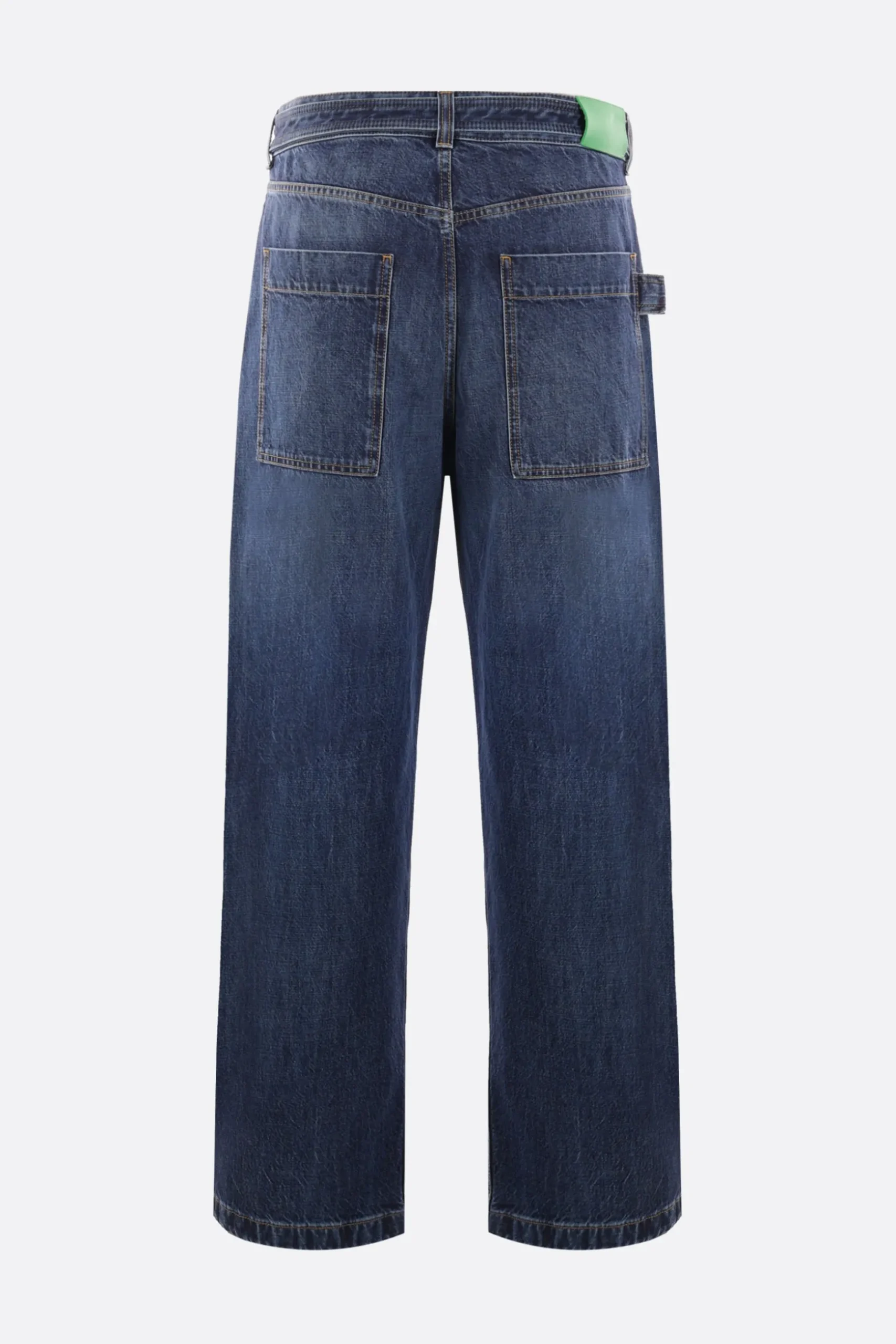 jeans a gamba larga in denim