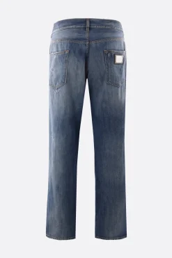 jeans Classic in denim con placca logo