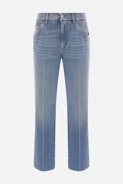 jeans Classic in denim con placca logo