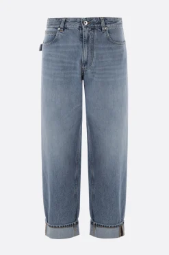 jeans cropped baggy-fit in denim