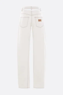 jeans in denim con cut-out