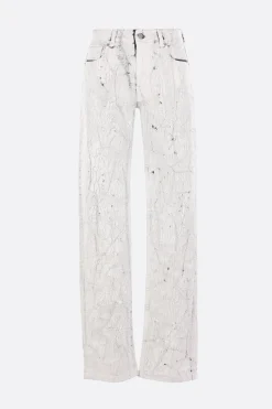 jeans in denim con trattamento bianchetto