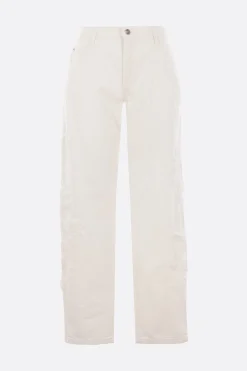 jeans in denim ricamo floreale
