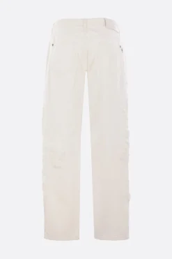 jeans in denim ricamo floreale