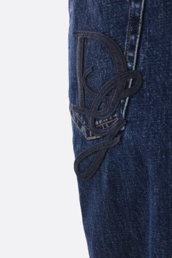 jeans oversize in denim ricamo DG