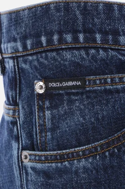 jeans oversize in denim ricamo DG