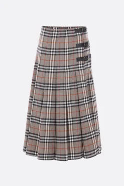 kilt midi in lana check