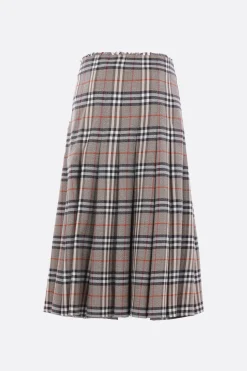 kilt midi in lana check