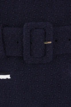 mini abito in bouclé con cintura