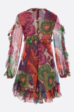 mini abito in georgette stampato