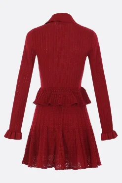 mini abito in maglia traforata