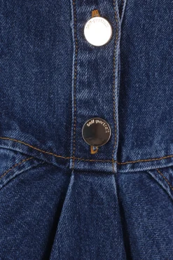mini abito svasato in denim