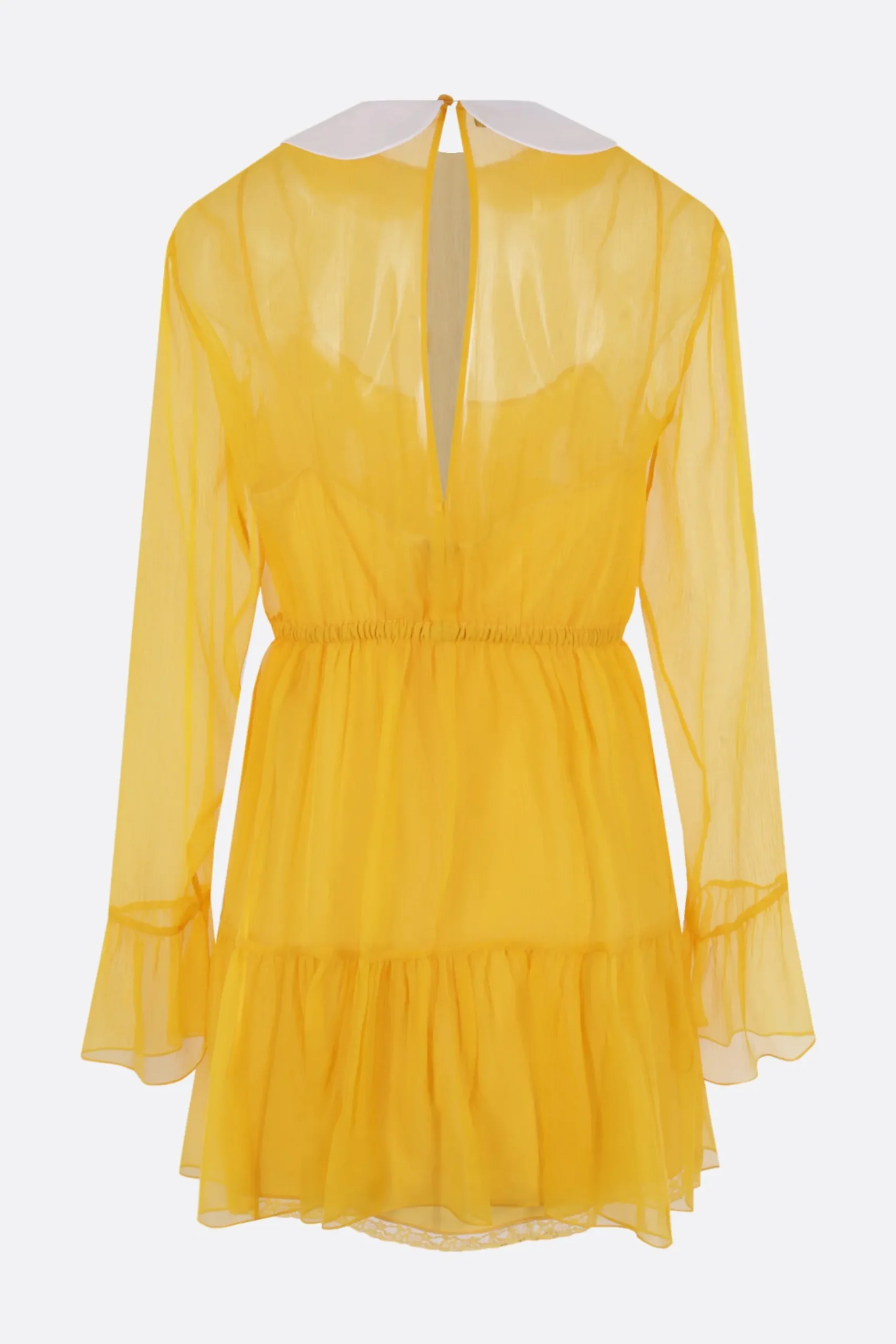 miniabito in chiffon di seta con colletto